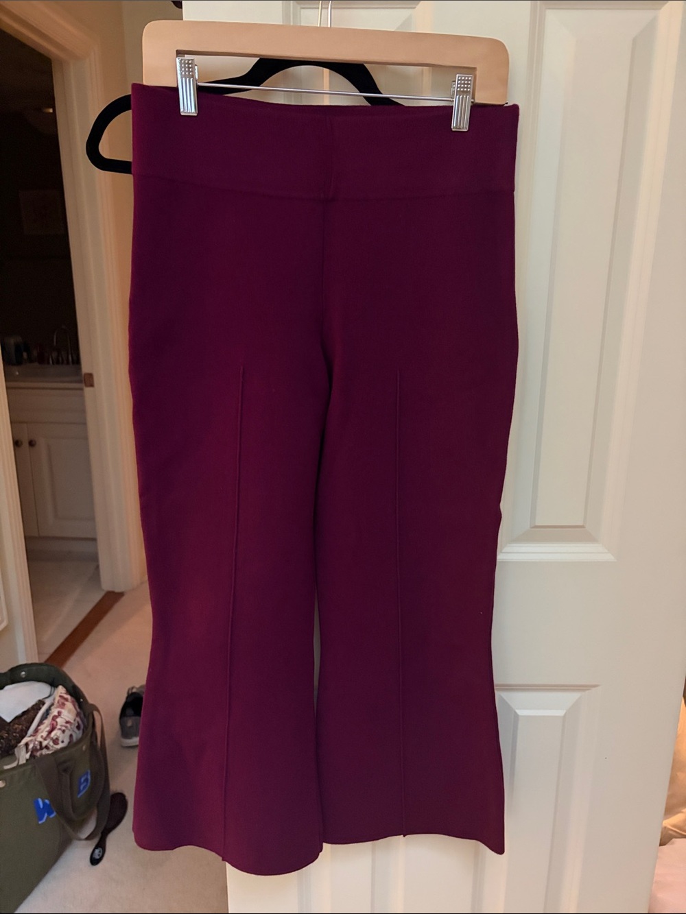 J. Crew Plum Boot-Cut Cropped Pants